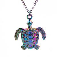 Zinc Alloy smykker halskæde, Turtle, farverig forgyldt, du kan DIY & forskellige stilarter for valg, flere farver til valg, nikkel, bly & cadmium fri, 33x25x3mm, Længde 17.716 inch, Solgt af PC