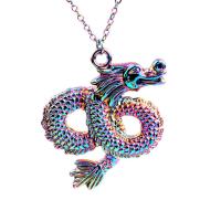 Tibetan Style Jewelry Necklace, Dragon, colorful plated, DIY & different styles for choice, more colors for choice, nickel, lead & cadmium free, 45x40x6mm, Length:17.716 Inch, Sold By PC