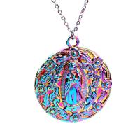 Tibetan Style Jewelry Necklace, Round, colorful plated, DIY & different styles for choice, more colors for choice, nickel, lead & cadmium free, 48x42x6mm, Length:17.716 Inch, Sold By PC
