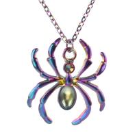 Zinc Alloy smykker halskæde, Spider, farverig forgyldt, du kan DIY & forskellige stilarter for valg, flere farver til valg, nikkel, bly & cadmium fri, 31x27x5mm, Længde 17.716 inch, Solgt af PC