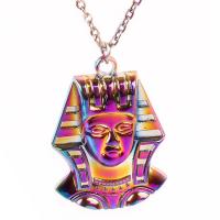 Zinc Alloy smykker halskæde, Egyptisk Farao, farverig forgyldt, du kan DIY & forskellige stilarter for valg, flere farver til valg, nikkel, bly & cadmium fri, 26x36.50x4mm, Længde 17.716 inch, Solgt af PC