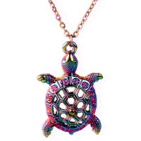 Zinc Alloy smykker halskæde, Turtle, farverig forgyldt, du kan DIY & forskellige stilarter for valg, flere farver til valg, nikkel, bly & cadmium fri, 38x25x17mm, Længde 17.716 inch, Solgt af PC