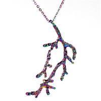 Zinc Alloy smykker halskæde, Branch, farverig forgyldt, du kan DIY & forskellige stilarter for valg, flere farver til valg, nikkel, bly & cadmium fri, 48x25.70mm, Længde 17.716 inch, Solgt af PC
