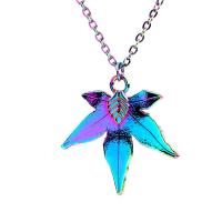 Tibetan Style Jewelry Necklace, Maple Leaf, colorful plated, DIY & different styles for choice, more colors for choice, nickel, lead & cadmium free, 31x31x2mm, Length:17.716 Inch, Sold By PC
