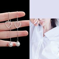 Zinc Alloy Drop Earrings plated fashion jewelry & for woman nickel lead & cadmium free 110mm Sold By Pair