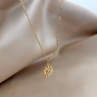 Zinek šperky náhrdelník, sedmikráska, módní šperky & pro ženy, zlatý, nikl, olovo a kadmium zdarma, Délka 15.5 inch, Prodáno By PC