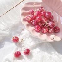 Zinc Alloy Drop Earrings Cherry plated fashion jewelry & for woman Sold By Pair