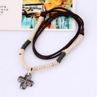 PU Leather Cord Necklace Zinc Alloy with PU Leather Adjustable & fashion jewelry & handmade & Unisex brown nickel lead & cadmium free 90-91cmuff0c0.3cm Sold By Strand