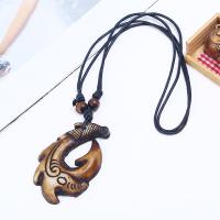 PU Leather Cord Necklace Resin with Wax Cord Adjustable & fashion jewelry & handmade & Unisex 80-83cmuff0c6.5cm Sold By Strand