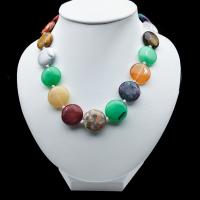 Natural Gemstone Necklace, Flat Round, polished, 16x5mm, Sold Per Approx 17 Inch Strand