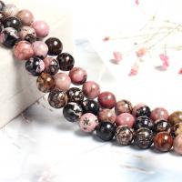 Rhodonite Beads, Runde, poleret, Solgt Per Ca. 38 cm Strand