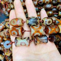 Natuurlijke Tibetaanse Agaat Dzi Beads, gepolijst, 20x15mm, Per verkocht Ca 38 cm Strand
