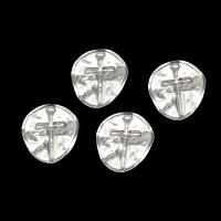 Stainless Steel Jewelry Cabochon, Round, silver color plated, 18x16x1mm, Sold By PC