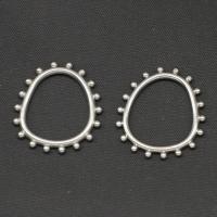 Roestvrij staal ring connectors, ellips, silver plated, 28x25x2mm, Verkocht door PC