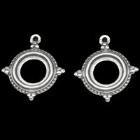 Stainless Steel Pendant Setting Round silver color plated Sold By PC