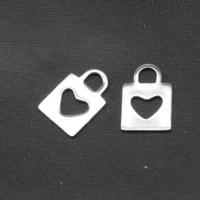 Stainless Steel Pendants, Lock, silver color plated, 16x11x1mm, Sold By PC