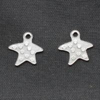 Stainless Steel Pendants, Star, silver color plated, 11x10x1mm, Sold By PC