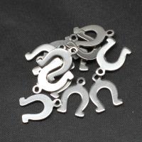 Stainless Steel Pendants, Horseshoes, silver color plated, 14x9x1mm, Sold By PC