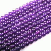Natürliche Amethyst Perlen, rund, poliert, violett, 10mm, verkauft von Strang