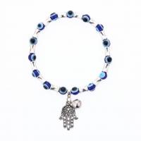 Evil Eye Jewelry Bracelet, Tibetan Style, with Resin, plated, more colors for choice, 190mm, Sold By Strand