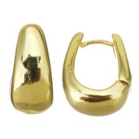 Brass Huggie Hoop Earring, stainless steel post pin, gold color plated, 8x16mm, Sold By Pair