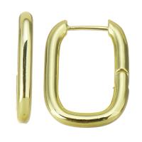 Brass Hoop Earring, stainless steel post pin, gold color plated, 3x24mm, Sold By Pair
