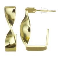Goujon Laiton, acier inoxydable puce boucle d'oreille, Placage de couleur d'or, 6x24mm, Vendu par paire