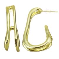 Brass Stud Earring stainless steel post pin gold color plated hollow Sold By Pair