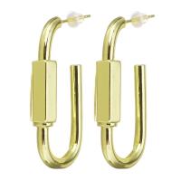 Brass Stud Earring, stainless steel post pin, gold color plated, 5.5x35mm, Sold By Pair