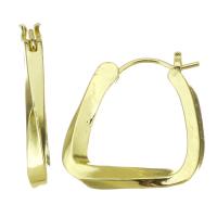 Brass Hoop Earring, stainless steel post pin, gold color plated, 2.5x21mm, Sold By Pair