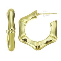 Messing Hoop Earring, rustfrit stål ørering indlæg, guldfarve belagt, 4x25mm, Solgt af par