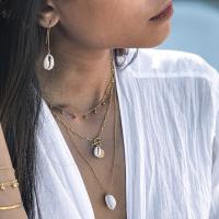 Mode Multi Layer halskæde, Zinc Alloy, med Shell, forgyldt, mode smykker & flerlags & for kvinde, guld, nikkel, bly & cadmium fri, Solgt af Strand
