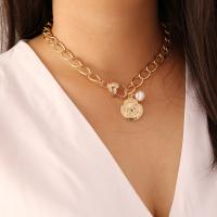 Zinklegierung Schmuck Halskette, plattiert, Modeschmuck & für Frau, frei von Nickel, Blei & Kadmium, 400mm, verkauft von Strang