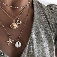Multi слой ожерелье, цинковый сплав, Другое покрытие, ювелирные изделия моды & многослойный & Женский, не содержит никель, свинец, продается Strand