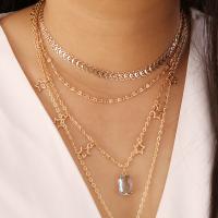 Multi Layer Necklace Zinc Alloy plated fashion jewelry & for woman nickel lead & cadmium free Sold By Strand