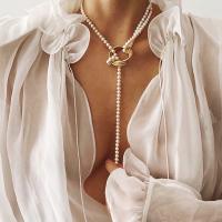Collier de perles en plastique, alliage de zinc, avec perle de plastique, Placage, bijoux de mode & styles différents pour le choix & pour femme, plus de couleurs à choisir, protéger l'environnement, sans nickel, plomb et cadmium, Vendu par brin