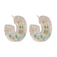 Acrylic Jewelry Earring Plastic plated fashion jewelry & for woman Sold By Pair