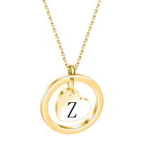 Titanium Steel Necklace, Round, gold color plated, different styles for choice & for woman, gold, 15mm, Sold Per 15.748 Inch Strand