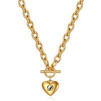Titanium Steel Necklace, Heart, gold color plated, different styles for choice & for woman, gold, 15x15mm, Sold Per 18.11 Inch Strand