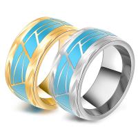 Titantium Steel finger ring, Titan Stål, plated, olika storlek för val & för kvinna & epoxi klistermärke, fler färger för val, 10mm, Säljs av PC