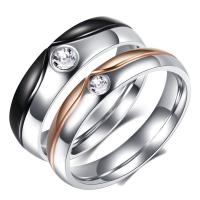 Pár prsteny, Titanium ocel, různé velikosti pro výběr & micro vydláždit kubické zirkony, více barev na výběr, Prodáno By PC