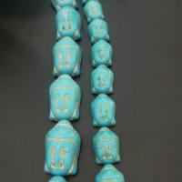 Turquoise Beads, Stone Powder, Buddha, polished, DIY & different size for choice, more colors for choice, Sold By Strand
