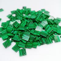 Sintético+Malachite cabochão plano, Quadrado, polido, DIY, verde, 10x10mm, 10PCs/Bag, vendido por Bag