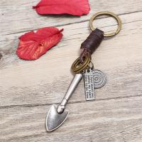 Zinc Alloy Key Clasp with PU Leather handmade & for man brown nickel lead & cadmium free Sold By PC
