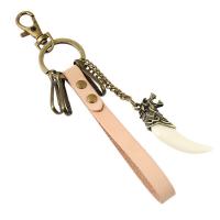 Zinc Alloy Key Clasp with PU Leather handmade & for man nickel lead & cadmium free Sold By PC