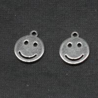Stainless Steel Pendants, Round, silver color plated, 12x10x1mm, Sold By PC