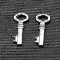 Stainless Steel Pendants, Key, silver color plated, 22x10x3mm, Sold By PC