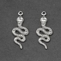Stainless Steel Animal Pendants, Snake, silver color plated, 30x12x2mm, Sold By PC