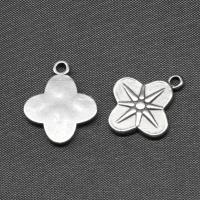 Stainless Steel Pendants Four Leaf Clover silver color plated Sold By PC