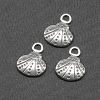 Stainless Steel Pendants, Shell, silver color plated, 16x13x2mm, Sold By PC